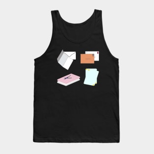 Snail Mail Happy Mail (Separate Items Version – Black Background) Tank Top